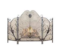 WDWDW Cassaforte Fire Guard a 3 Pannelli, parascintille Pieghevole in Ferro con Rete Metallica, autoportante per Interni, per Soggiorno