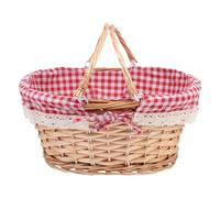 WDWDW Cesto portaoggetti da Cucina, Picnic, in Vimini con Manico a Forma di Fiore Intrecciato, Cesto Decorativo in Rattan e salice per attività di Campeggio.