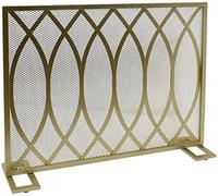 WDWDW Pannelli per Camino indipendenti con Pannello Singolo in Rete Metallica Nera da 40 x 32,3 Pollici per Soggiorno, Camera da Letto, Decorazione per Matrimonio Completo