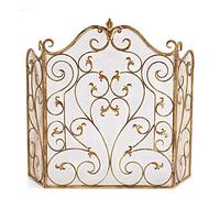 WDWDW Parascintille a 3 Pannelli, Pannello di Protezione per Camino in Ferro, Rete Metallica di Sicurezza per Legna per Interni/Esterni