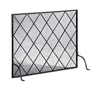 WDWDW Protezione antiscintille per caminetti, Pannello Piatto - Schermo antincendio Indipendente con Rete, Copertura in Metallo Resistente, Nero