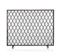 WDWDW Protezione autoportante con Copertura in Rete, Protezione antincendio in Ferro battuto Nero, Pannello Piatto, 98x23x78 cm