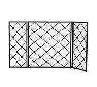 WDWDW Protezione per Camino, Rete Pieghevole a 3 Pannelli, Rete Protettiva antiscintille in Ferro battuto per Stufa a Legna/Camino Aperto, 125x78 cm