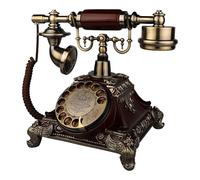WDWDW Telefono retrò da Tavolo/Telefono Fisso/Telefono a Disco/Vintage con Filo/Decorazione Antica per Bar e caffetteria