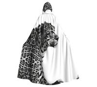WDXQHY Black Panther Side - Mantello con cappuccio per Halloween, con stampa completa, in poliestere, per feste di cosplay, balli in maschera, fumetti, tessuto leggero e confortevole, senza prurito