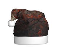 WDXQHY Cappello di Natale in peluche con fiori luminosi sui rami per adulti decorazione festiva e accessorio per feste cappello di Natale per adulti decorazione per feste
