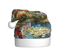 WDXQHY Cottage by the River - Cappello di Natale in peluche per adulti, decorazione di festa e accessorio per feste, cappello di Natale per adulti, decorazione per feste