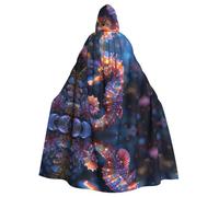 WDXQHY Nuoto ippopotamo Halloween Mantello con cappuccio Stampa completa Poliestere Costume Mantello per Cosplay Feste Maschere Comic Contro Leggero Confortevole Tessuto No-prurito con Chiusura