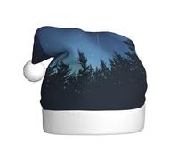 WDXQHY Pop through the forest Cappello di Natale in peluche per adulti Decorazione festiva e accessorio per feste Cappello di Natale per adulti Decorazioni per feste cappello
