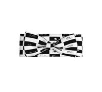 WDXQHY Scacchiera e simboli neri Fascia morbida con fiocco per neonati Accessorio per capelli elastico delicato sulla pelle per 0-6 mesi Perfetto per baby shower fascia con fiocco