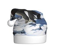 WDXQHY Un rinoceronte bianco dell'era glaciale Adulto Peluche Cappello di Natale Decorazione Festiva Vacanza e Accessorio del Partito Cappello di Natale per Adulti Vacanze Decorazioni