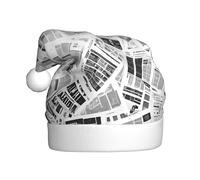 WDXQHY vecchio giornale Adulto Peluche Cappello di Natale Festivo Decorazione di Vacanza e Accessorio del Partito Cappello di Natale per Adulti Festa Decorazioni Cappello