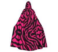 WDXQHY Zebra Tigre Leopardo rosato Halloween Mantello con cappuccio Stampa completa Poliestere Costume Mantello per Cosplay feste in maschera Comic Contro Leggero Confortevole Tessuto No-prurito con