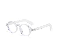 WDZAYXC Occhiali da sole polarizzati rotondi con montatura spessa per uomo e donna, Bianco/Filtro Luce Blu