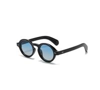 WDZAYXC Occhiali da sole polarizzati rotondi con montatura spessa per uomo e donna, nero/blu