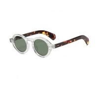 WDZAYXC Occhiali da sole polarizzati rotondi con montatura spessa, per uomo e donna, trasparente/verde scuro