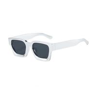 WDZAYXC - Occhiali da sole vintage rettangolari per donna e uomo, occhiali retrò chunky rettangolari con protezione UV400, argento/grigio