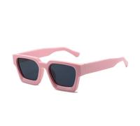 WDZAYXC - Occhiali da sole vintage rettangolari per donne e uomini, occhiali da sole spessi rettangolari, occhiali retrò con protezione UV400, Rosa/grigio., Taglia unica