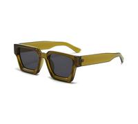 WDZAYXC - Occhiali da sole vintage rettangolari per donne e uomini, occhiali da sole spessi rettangolari, occhiali da sole retrò, protezione UV400