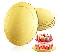 WDZGX Sottotorta Tondo Cake Board Vassoio Torta Rotondo 30cm sotto torta rotondo 6Pcs Base Torta Cartone per Decorazione di Torte di Matrimoni e Feste di Compleanno (12 inch Gold)