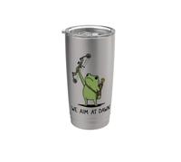 We Aim At Dawn Frog Funny Frog Meme Tiro con l'arco Arco Freccia Bicchiere termico in acciaio inox doppia parete