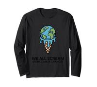 We All Scream For Climate Change - Ghiaccio caldo con crema fondente Maglia a Manica