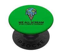 We All Scream For Climate Change - Ghiaccio caldo con crema fondente PopSockets PopGrip Adesivo