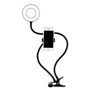 Anello luminoso WE LED con supporto universale per telefono e clip. 3 modalità di colore e 10 modalità di luminosità. Bracci flessibili. Collegamento tramite porta USB. - Nouvo