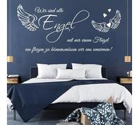 WE ARE ALL ENGEL Spread Angel Wings Decalcomanie da parete in vinile con decorazioni murali a forma di cuori 87x57cm