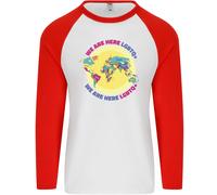 We Are Here LGBT Uomo L/S Baseball T-Shirt