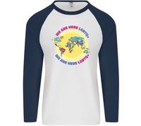 We Are Here LGBT Uomo L/S Baseball T-Shirt