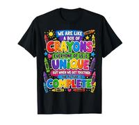 We Are Like A Box of Crayons Teacher Back To School Maglietta