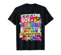 We Are Like A Box of Crayons Teacher Back To School Maglietta