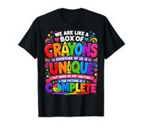 We Are Like A Box of Crayons Teacher Back To School Maglietta
