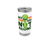 We Are Not Alone Peace Sign Cute Alien Believer & SETI Bicchiere termico in acciaio inox doppia parete