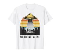 We Are Not Alone Retro Alien ET UFO Abduction Science Amanti Maglietta