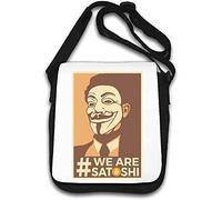 We are Satoshi Nakamoto Bitcoin Anonymous Guy Borsa a tracolla Bianco