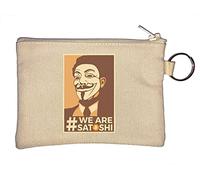 We are Satoshi Nakamoto Bitcoin Anonymous Guy Portachiavi Portamonete Beige