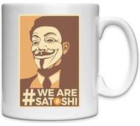 We are Satoshi Nakamoto Bitcoin Anonymous Guy Tazza in ceramica bianca bianca