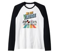 We Are Vintage, Cassetta Floppy in Vinile, Crosswalk Crew Maglia con Maniche Raglan