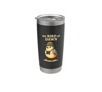 We Bird At Dawn Birdwatching Umorismo Divertente Birdwatcher Bicchiere termico in acciaio inox doppia parete