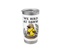 We Bird At Dawn Goldfinch Birdwatcher Birdwatcher Bicchiere termico in acciaio inox doppia parete