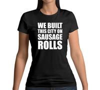 We Built This City Su Salsiccia Rotoli T-Shirt - Starship - Rock And Roll