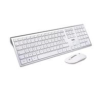 WE Bundle - Tastiera mouse wireless ricaricabile 2,4 G BT bianco