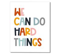 We Can Do Hard Things Poster Daily Positive Affirmations for Kids Motivational Quotes Classroom Decor(Unframed,12x18inch(30x45cm))