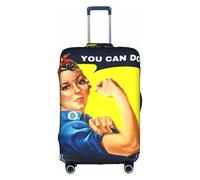 We Can Do It - Copertura protettiva per valigia, trolley, elastica, lavabile, antigraffio, adatta per 45-81 cm, bianco, M