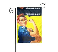 We Can Do It Print 12x18 Inch Vertical Double Sided Yard Flag, Decorative Indoor Outdoor Flag Garden Flags