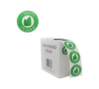 We Can Source It Ltd Etichette adesive per alimenti vegani, rotolo da 1000 etichette rotonde da 25 mm in pratico dispenser, 1 rotolo (1000 etichette)
