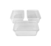 We Can Source It Ltd - Plastica Trasparente qualità Contenitori Rettangolare Contenitori con Coperchio Microonde Sicuri per Alimenti da Asporto - 500ml