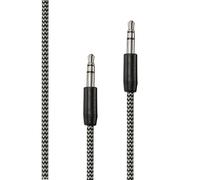WE Cavo audio ausiliario Jack/Jack 3,5 mm maschio intrecciato in nylon 1m50 - molto resistente - Compatibile con Beats, iPhone iPad iPod Cuffie HiFi Auto Stereo Smartphone Tablet MP3 - Nero e Bianco -